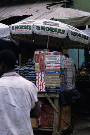 A street vendor selling tobacco in Bamako