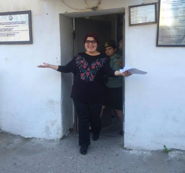 Khadija Ismayilova released from prison (Photo: Meydan TV)