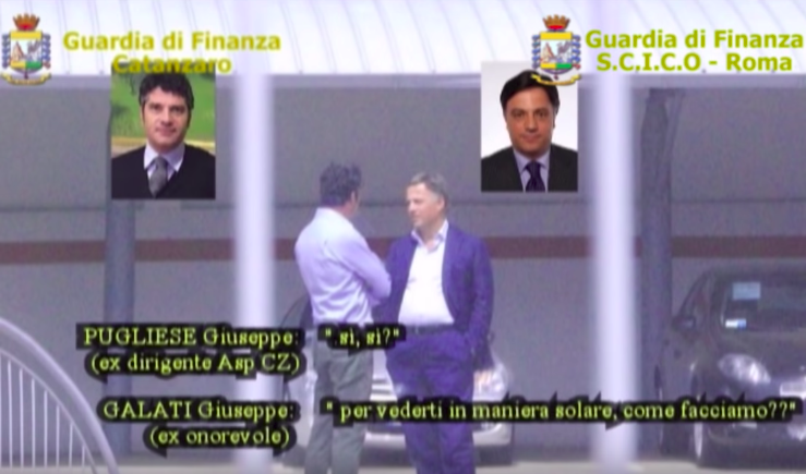 Galati and Pugliese allegedly discussing the health care fraud (Guardia Di Finanza)