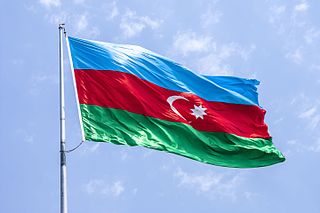 The national flag of Azerbaijan 2
