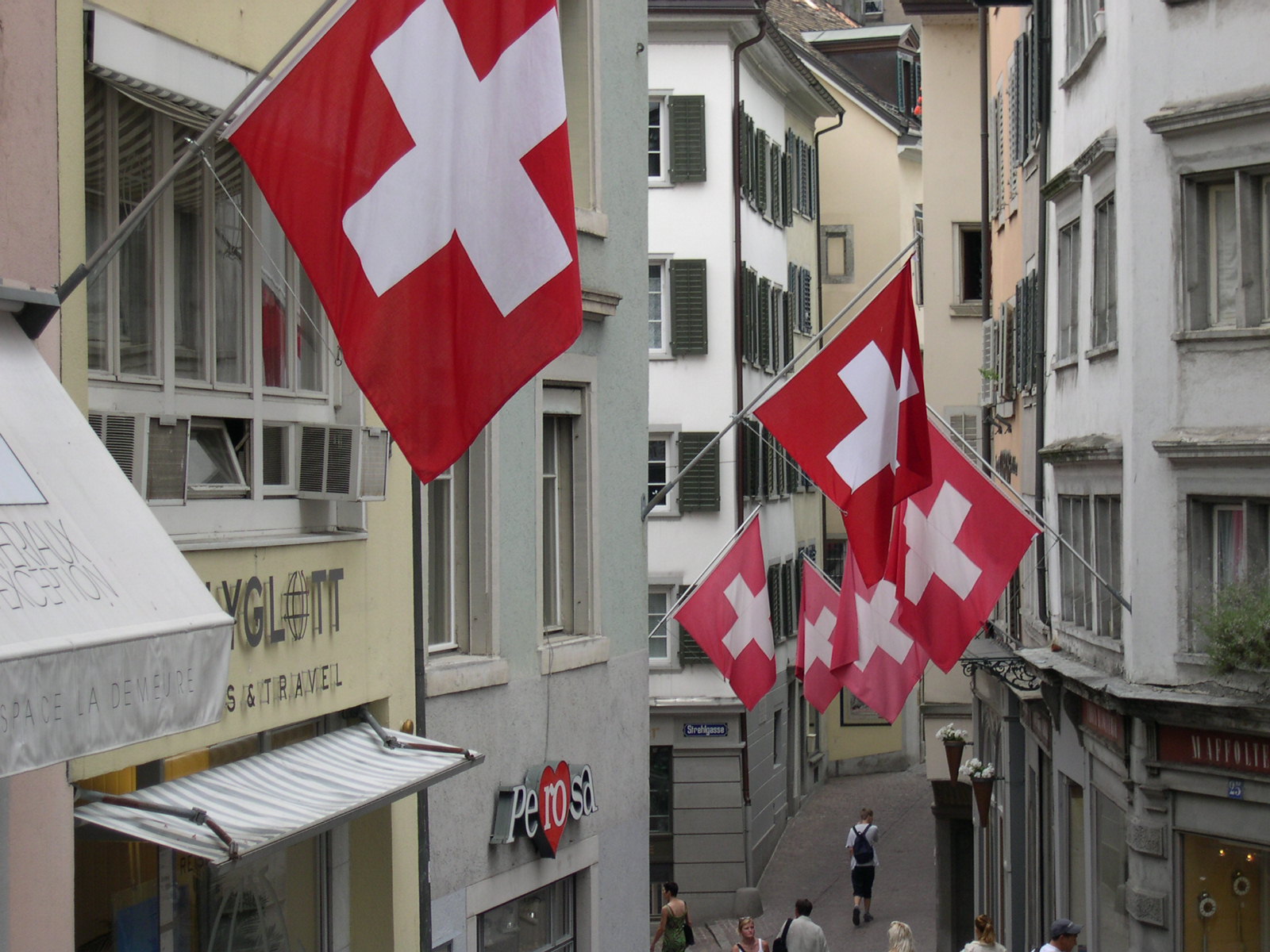 Swiss Flags in Zurich