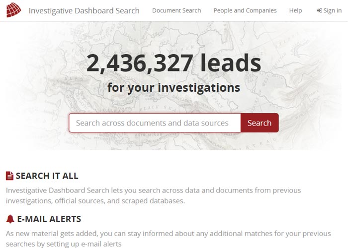 Investigative Dashboard Search